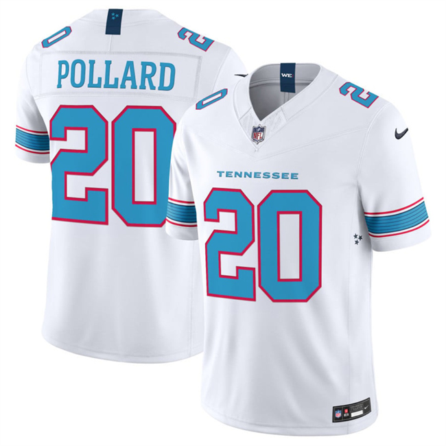 Tennessee Titans #20 Tony Pollard White 2026 F.U.S.E. Vapor Limited Stitched Football Jersey