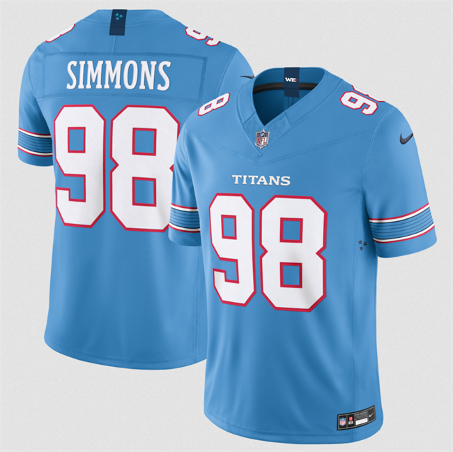 Tennessee Titans #98 Jeffery Simmons Light Blue 2026 F.U.S.E. Vapor Limited Stitched Football Jersey