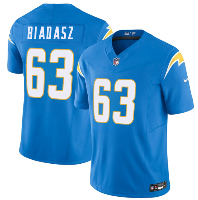 Los Angeles Chargers #63 Tyler Biadasz Blue 2026 F.U.S.E. Vapor Limited Stitched Football Jersey