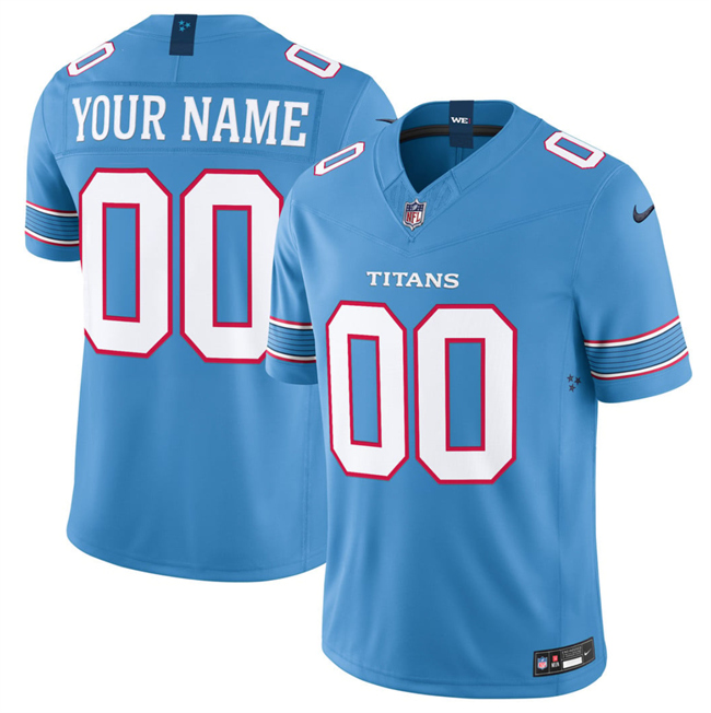 Tennessee Titans Active Player Custom Light Blue 2026 F.U.S.E. Vapor Limited Stitched Football Jersey