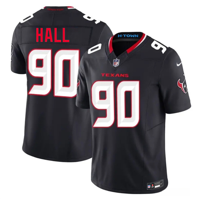 Houston Texans #90 Logan Hall Navy 2nd Alternate 2026 F.U.S.E. Vapor Limited Stitched Football Jersey