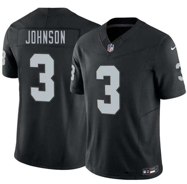 Las Vegas Raiders #3 Taron Johnson Black 2026 F.U.S.E. Vapor Untouchable Limited Stitched Football Jersey
