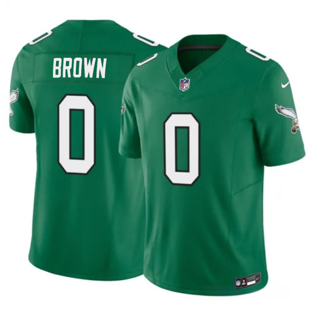 Philadelphia Eagles #0 Hollywood Brown Kelly Green 2026 F.U.S.E. Throwback Vapor Untouchable Limited Stitched Football Jersey