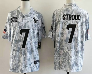 Houston Texans #7 CJ Stroud Limited Arctic Camo 2024 Salute to Service Jersey
