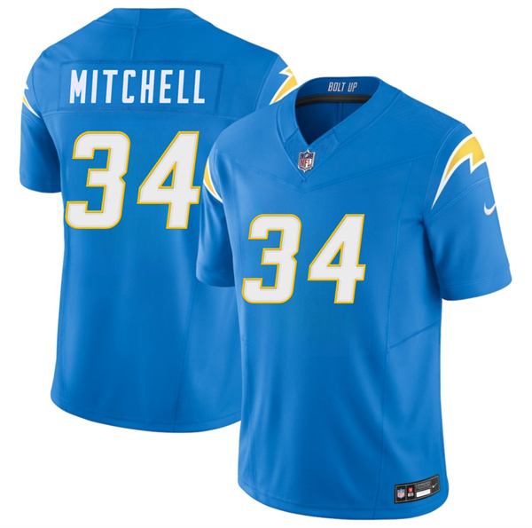 Los Angeles Chargers #34 Keaton Mitchell Blue 2026 F.U.S.E. Vapor Limited Football Stitched Jersey Los Angeles Chargers #34 Keaton Mitchell Blue 2026 F.U.S.E. Vapor Limited Football Stitched Jersey