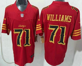 San Francisco 49ers #71 Trent Williams Limited Red Rivalries FUSE Vapor Jersey