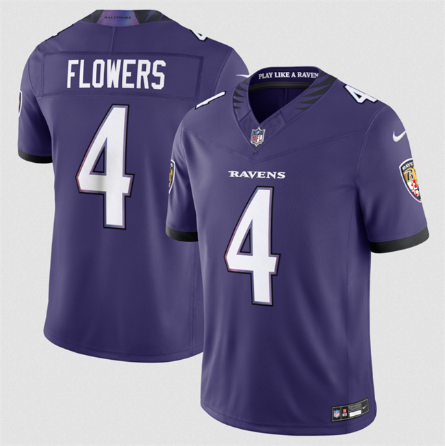 Baltimore Ravens #4 Zay Flowers Purple 2026 F.U.S.E Vapor Stitched Limited Football Jersey Baltimore Ravens #4 Zay Flowers Purple 2026 F.U.S.E Vapor Stitched Limited Football Jersey