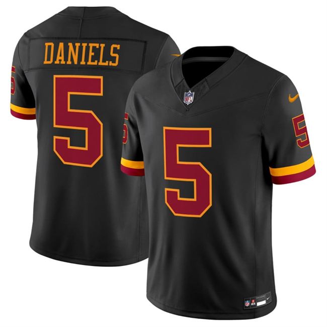 Washington Commanders #5 Jayden Daniels Black 2026 F.U.S.E. Hail Raiser Alternate Vapor Limited Stitched Football Jersey