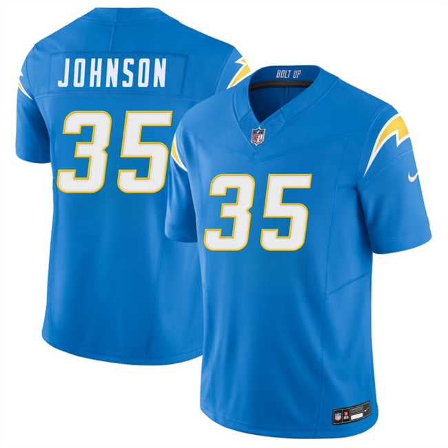 Los Angeles Chargers #35 Amar Johnson Blue 2026 F.U.S.E. Vapor Limited Football Stitched Jersey Los Angeles Chargers #35 Amar Johnson Blue 2026 F.U.S.E. Vapor Limited Football Stitched Jersey