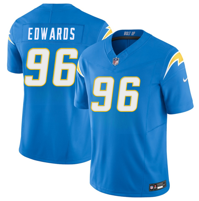 Los Angeles Chargers #96 TeRah Edwards Blue 2026 F.U.S.E. Vapor Limited Football Stitched Jersey