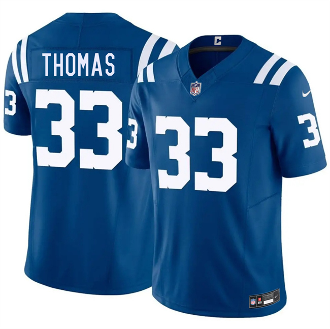 Indianapolis Colts #33 Juanyeh Thomas Blue 2026 F.U.S.E. Vapor Limited Football Stitched Jersey Indianapolis Colts #33 Juanyeh Thomas Blue 2026 F.U.S.E. Vapor Limited Football Stitched Jersey
