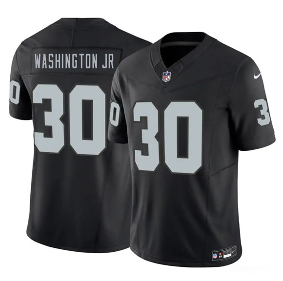 Las Vegas Raiders #30 Mike Washington Jr. Black 2026 F.U.S.E. Vapor Untouchable Limited Football Stitched Jersey Las Vegas Raiders #30 Mike Washington Jr. Black 2026 F.U.S.E. Vapor Untouchable Limited Football Stitched Jersey