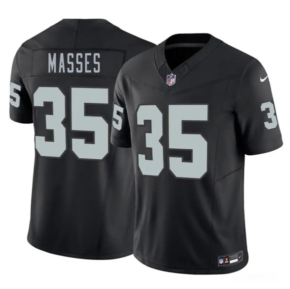 Las Vegas Raiders #35 Hezekiah Masses Black 2026 F.U.S.E. Vapor Untouchable Limited Football Stitched Jersey Las Vegas Raiders #35 Hezekiah Masses Black 2026 F.U.S.E. Vapor Untouchable Limited Football Stitched Jersey