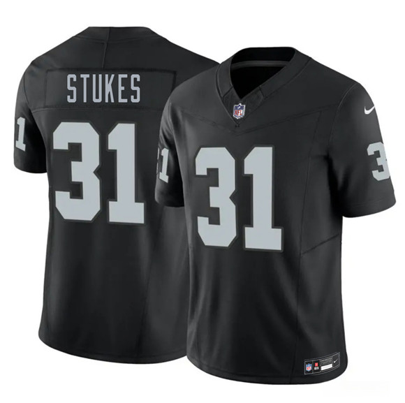Las Vegas Raiders #31 Treydan Stukes Black 2026 F.U.S.E. Vapor Untouchable Limited Football Stitched Jersey Las Vegas Raiders #31 Treydan Stukes Black 2026 F.U.S.E. Vapor Untouchable Limited Football Stitched Jersey