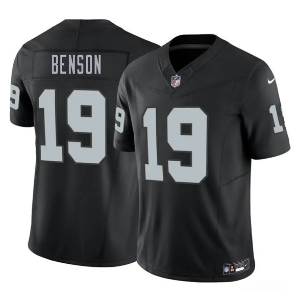 Las Vegas Raiders #19 Malik Benson Black 2026 F.U.S.E. Vapor Untouchable Limited Football Stitched Jersey Las Vegas Raiders #19 Malik Benson Black 2026 F.U.S.E. Vapor Untouchable Limited Football Stitched Jersey