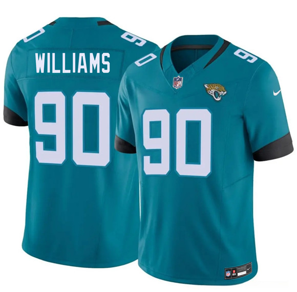 Jacksonville Jaguars #90 Wesley Williams Teal 2026 Draft F.U.S.E. Vapor Untouchable Limited Football Stitched Jersey