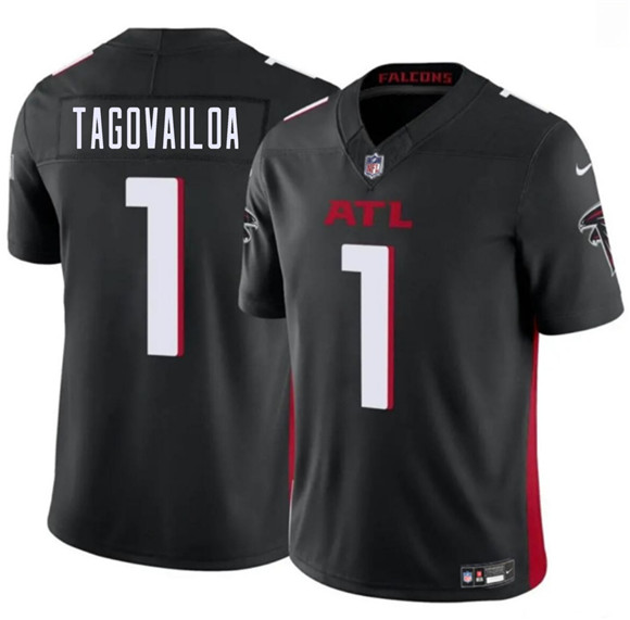 Atlanta Falcons #1 Tua Tagovailoa Black 2026 F.U.S.E. Vapor Untouchable Limited Football Stitched Jersey
