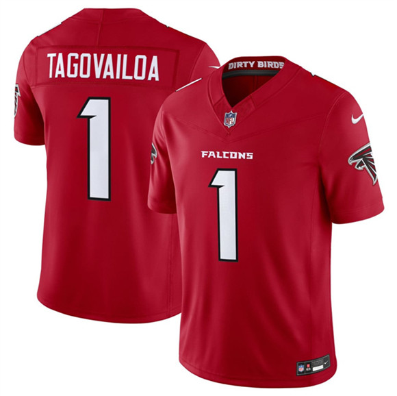 Atlanta Falcons #1 Tua Tagovailoa Red 2026 New F.U.S.E. Vapor Untouchable Limited Football Stitched Jersey