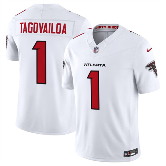 Atlanta Falcons #1 Tua Tagovailoa White 2026 New F.U.S.E. Vapor Untouchable Limited Football Stitched Jersey