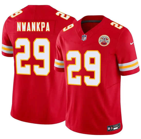 Kansas City Chiefs #29 Xavier Nwankpa Red 2026 Draft F.U.S.E. Vapor Untouchable Limited Football Stitched Jersey Kansas City Chiefs #29 Xavier Nwankpa Red 2026 Draft F.U.S.E. Vapor Untouchable Limited Football Stitched Jersey