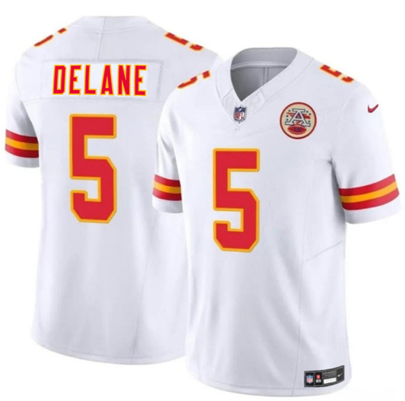 Kansas City Chiefs #5 Mansoor Delane White 2026 Draft F.U.S.E. Vapor Untouchable Limited Football Stitched Jersey Kansas City Chiefs #5 Mansoor Delane White 2026 Draft F.U.S.E. Vapor Untouchable Limited Football Stitched Jersey