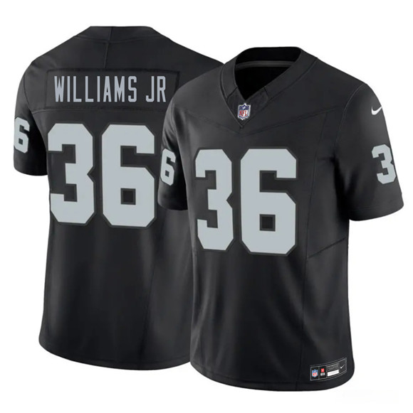 Las Vegas Raiders #36 E.J. Williams Jr Black 2026 Draft F.U.S.E. Vapor Untouchable Limited Football Stitched Jersey Las Vegas Raiders #36 E.J. Williams Jr Black 2026 Draft F.U.S.E. Vapor Untouchable Limited Football Stitched Jersey
