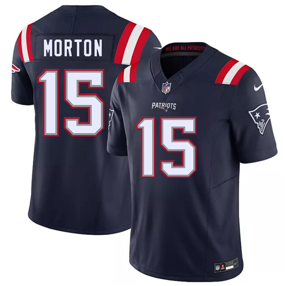 New England Patriots #15 Behren Morton Navy 2026 Draft F.U.S.E. Vapor Limited Football Stitched Jersey