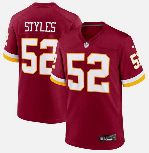 Washington Commanders #52 Sonny Styles Burgundy 2026 NFL Draft Game Jersey