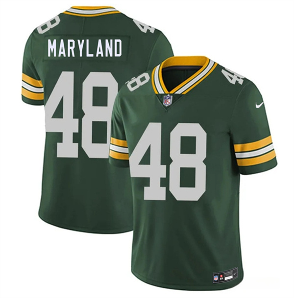 Green Bay Packers #48 RJ Maryland Green 2026 Draft Vapor Untouchable Limited Football Stitched Jersey Green Bay Packers #48 RJ Maryland Green 2026 Draft Vapor Untouchable Limited Football Stitched Jersey
