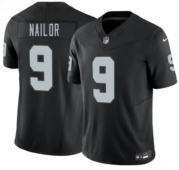 Las Vegas Raiders #9 Jalen Nailor Black 2026 F.U.S.E. Vapor Untouchable Limited Football Stitched Jersey Las Vegas Raiders #9 Jalen Nailor Black 2026 F.U.S.E. Vapor Untouchable Limited Football Stitched Jersey