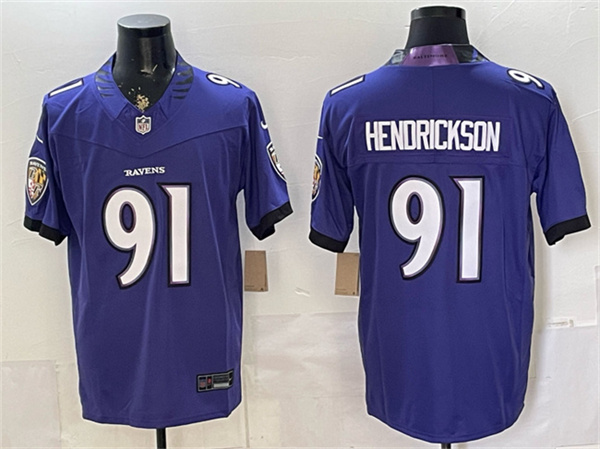 Baltimore Ravens #91 Trey Hendrickson Purple 2026 F.U.S.E. Vapor Limited Football Stitched Jersey Baltimore Ravens #91 Trey Hendrickson Purple 2026 F.U.S.E. Vapor Limited Football Stitched Jersey