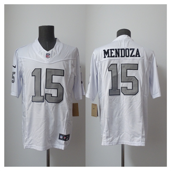 Las Vegas Raiders #15 Fernando Mendoza White 2026 F.US.E. Draft Color Rush Vapor Untouchable Limited Football Stitched Jersey