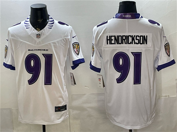 Baltimore Ravens #91 Trey Hendrickson White 2026 F.U.S.E. Vapor Stitched Limited Football Stitched Jersey Baltimore Ravens #91 Trey Hendrickson White 2026 F.U.S.E. Vapor Stitched Limited Football Stitched Jersey