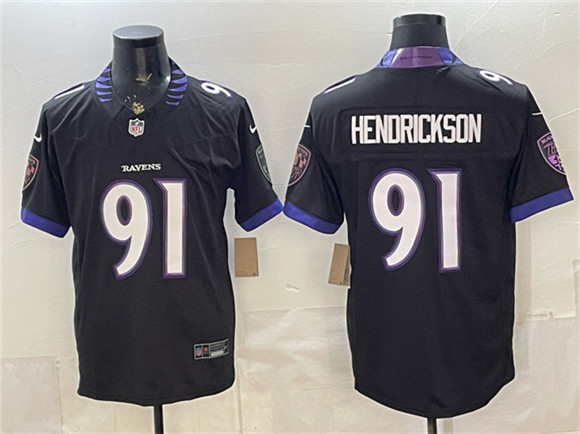 Baltimore Ravens #91 Trey Hendrickson Black 2026 F.U.S.E. Alternate Vapor Stitched Limited Football Stitched Jersey Baltimore Ravens #91 Trey Hendrickson Black 2026 F.U.S.E. Alternate Vapor Stitched Limited Football Stitched Jersey