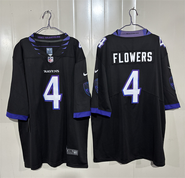 Baltimore Ravens #4 Zay Flowers Black 2026 Alternate Vapor Limited Football Stitched Jersey Baltimore Ravens #4 Zay Flowers Black 2026 Alternate Vapor Limited Football Stitched Jersey