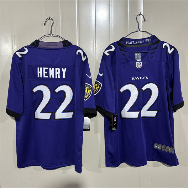 Baltimore Ravens #22 Derrick Henry Purple 2026 Alternate Vapor Limited Football Stitched Jersey