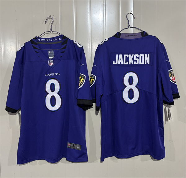 Baltimore Ravens #8 Lamar Jackson Purple 2026 Alternate Vapor Limited Football Stitched Jersey Baltimore Ravens #8 Lamar Jackson Purple 2026 Alternate Vapor Limited Football Stitched Jersey