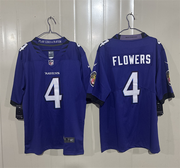 Baltimore Ravens #4 Zay Flowers Purple 2026 Alternate Vapor Limited Football Stitched Jersey Baltimore Ravens #4 Zay Flowers Purple 2026 Alternate Vapor Limited Football Stitched Jersey