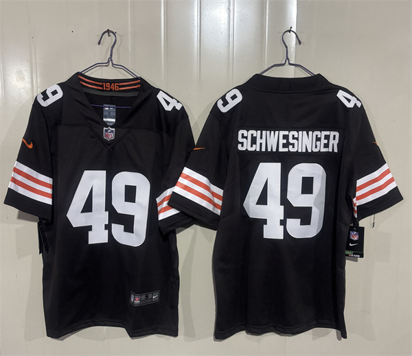 Cleveland Browns #49 Carson Schwesinger Brown 2026 Vapor Limited Football Stitched Jersey Cleveland Browns #49 Carson Schwesinger Brown 2026 Vapor Limited Football Stitched Jersey