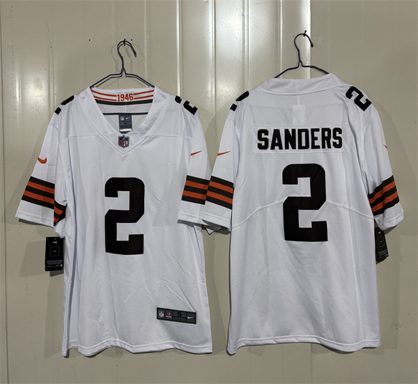 Cleveland Browns #2 Shedeur Sanders White 2026 Vapor Limited Football Stitched Jersey Cleveland Browns #2 Shedeur Sanders White 2026 Vapor Limited Football Stitched Jersey