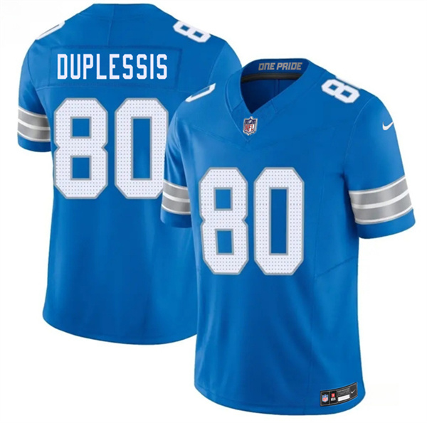 Detroit Lions #80 Kyre Duplessis Blue 2026 F.U.S.E. Vapor Limited Football Stitched Jersey Detroit Lions #80 Kyre Duplessis Blue 2026 F.U.S.E. Vapor Limited Football Stitched Jersey