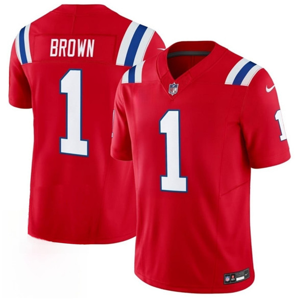 New England Patriots #1 A.J. Brown Red 2026 F.U.S.E. Vapor Limited Football Stitched Jersey New England Patriots #1 A.J. Brown Red 2026 F.U.S.E. Vapor Limited Football Stitched Jersey