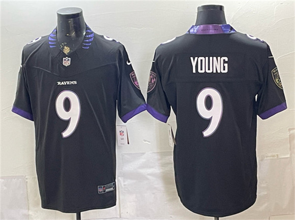 Baltimore Ravens #9 Zion Young Black 2026 F.U.S.E. Vapor Stitched Limited Football Jersey Baltimore Ravens #9 Zion Young Black 2026 F.U.S.E. Vapor Stitched Limited Football Jersey