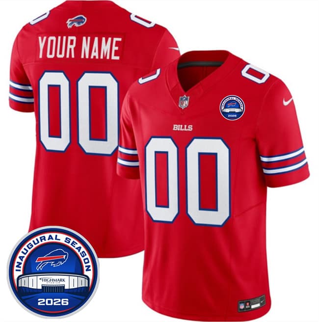Buffalo Bills Active Player Custom Red F.U.S.E. 2026 Inaugural Season at Highmark Stadium Football Stitched Jersey Buffalo Bills Active Player Custom Red F.U.S.E. 2026 Inaugural Season at Highmark Stadium Football Stitched Jersey