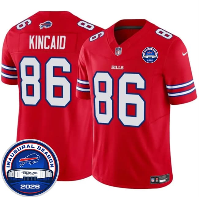 Buffalo Bills #86 Dalton Kincaid Red F.U.S.E. 2026 Inaugural Season at Highmark Stadium Football Stitched Jersey Buffalo Bills #86 Dalton Kincaid Red F.U.S.E. 2026 Inaugural Season at Highmark Stadium Football Stitched Jersey