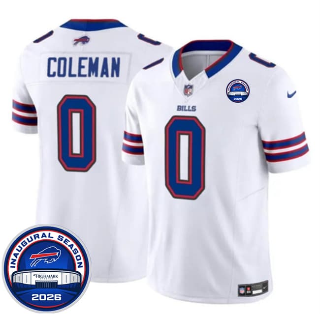 Buffalo Bills #0 Keon Coleman White F.U.S.E. 2026 Inaugural Season at Highmark Stadium Football Stitched Jersey Buffalo Bills #0 Keon Coleman White F.U.S.E. 2026 Inaugural Season at Highmark Stadium Football Stitched Jersey