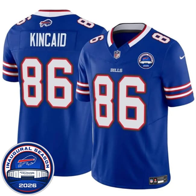 Buffalo Bills #86 Dalton Kincaid Blue F.U.S.E. 2026 Inaugural Season at Highmark Stadium Football Stitched Jersey Buffalo Bills #86 Dalton Kincaid Blue F.U.S.E. 2026 Inaugural Season at Highmark Stadium Football Stitched Jersey