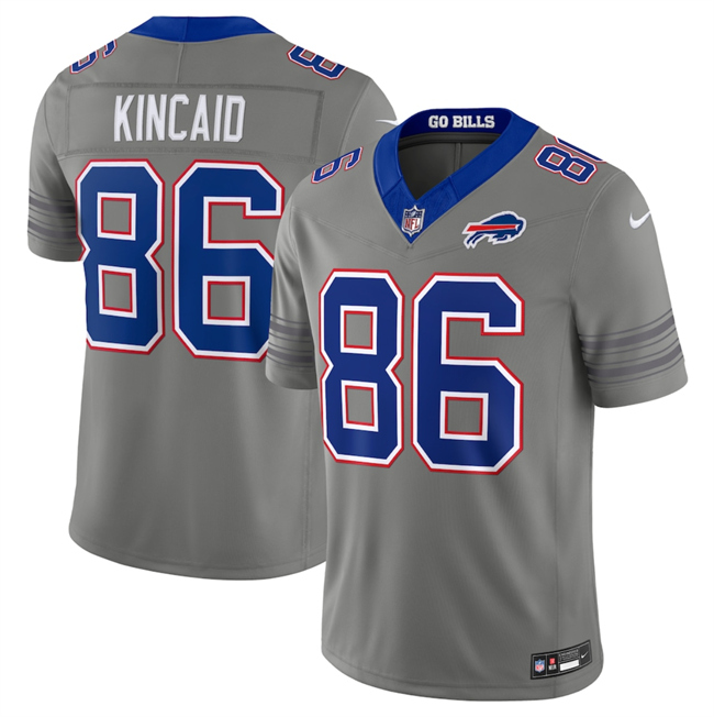 Buffalo Bills #86 Dalton Kincaid Gray F.U.S.E. 2026 Nickel City Vapor Football Stitched Jersey Buffalo Bills #86 Dalton Kincaid Gray F.U.S.E. 2026 Nickel City Vapor Football Stitched Jersey