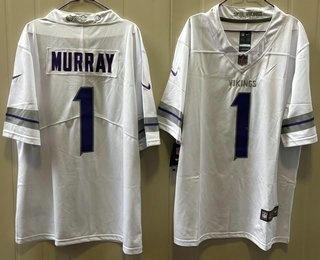 Minnesota Vikings #1 Kyler Murray Limited White Alternate Vapor Jersey Minnesota Vikings #1 Kyler Murray Limited White Alternate Vapor Jersey
