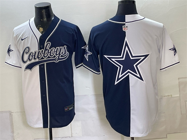 Dallas Cowboys Team Big Logo White Navy Split Stitched Jersey Dallas Cowboys Team Big Logo White Navy Split Stitched Jersey